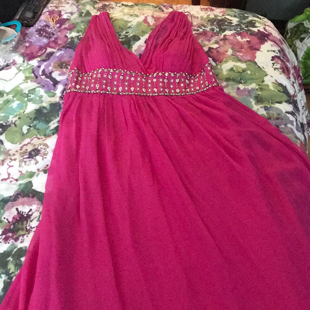 Long pink gown